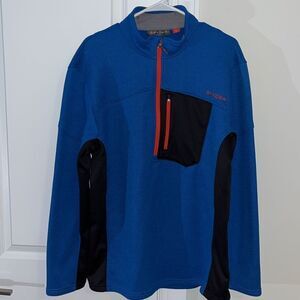 Spyder Ski Blue & Black Core 1/2 zipper sweatshirt mens trail hiking jacket XL